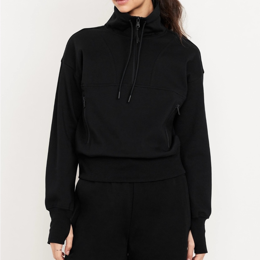 Black Half-Zip Pullover Sweatshirt - Old Navy